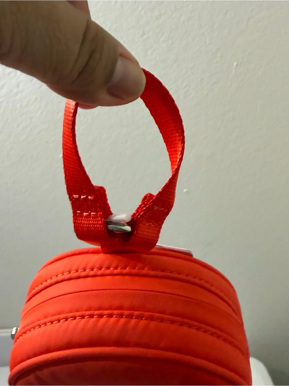lululemon athletica Bright Red Round Zip Pouch with Carry Loop